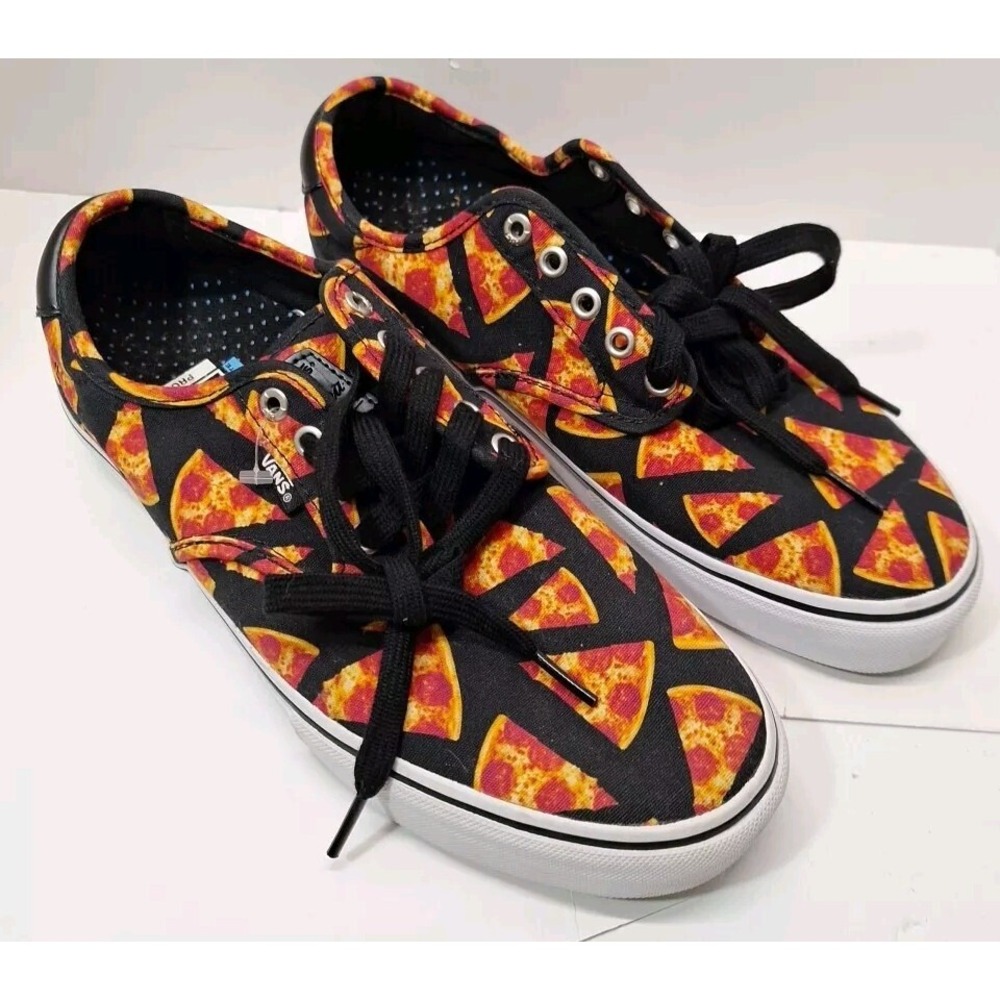 Vans X Chima Ferguson Shoes Mens Size 9 Black Pro Digi Pizza AOP Low Top Lace